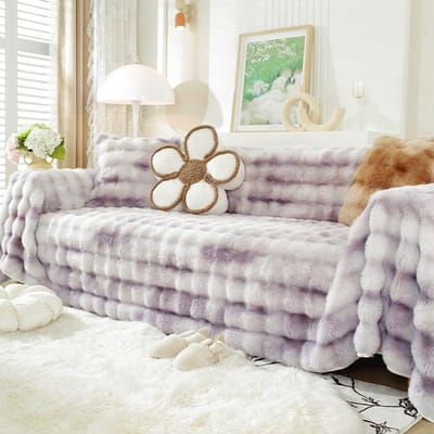 Konijn Pluche Bank Handdoek Winter Antislip Bankhoes Nieuwe Anti-kattenkrab Winter Warm Bankkussen Allesomvattend 180*130cm