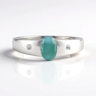 Cavill - 925 Sterling Zilveren Ring met 0,795 ct Grandidieriet & 0,033 ct Witte Topaas - Geplatineerd - Elegante Damesring