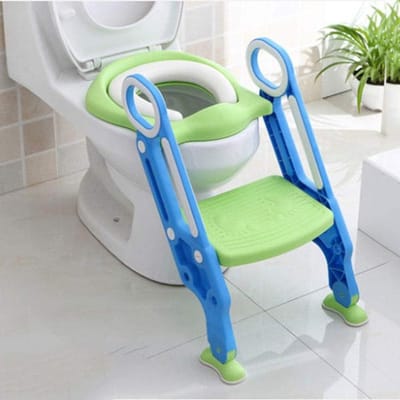 Baby Potty Trainer - Kinder Toiletbril - Zindelijkheidstraining - Inclusief Stapkrukje - Verstelbaar - Groen