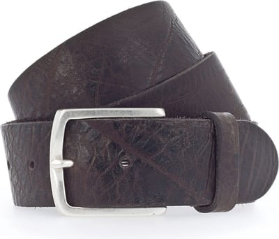 b.belt Riem Zac Ledergürtel W110 Dark Brown Donkerbruin