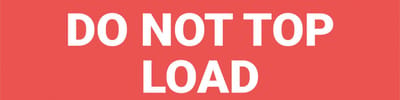 Do not top load sticker, oranje wit 300 x 75 mm