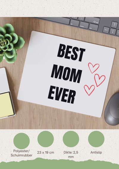 Akyol - best mom ever Muismat - Mama - cadeau mama - cadeau - verjaardag mama - 23 bij 19 cm
