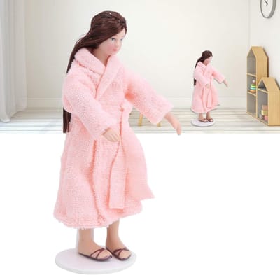 1:12 miniatuur huis keramische pop model vrouw dame lange jurk pop speelgoed decoratie 1:12 miniatuur poppenhuis decoratie poppenhuis accessoires (overhemd, Standaard