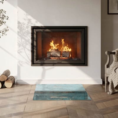 Coloray Vloerplaat Houtkachel - Vloerplaat Openhaard - 60 cm x 40 cm - Houtkachel Accessoires - Turkoois Vloerplaat Kachel - Vloerplaat Voor Kachel - Plaat voor Onder Houtkachel - Open Haard Accessoires - Plaat Kachel