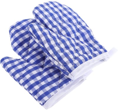 Dailygoody - BBQ-handschoenen - Hittebestendige kookhandschoenen - Donkerblauw - Kinderbakhandschoenen - Veilig koken en bakken - Geschikt voor kinder