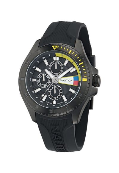 Nautica Nct Leeway Quartz Analoog Horloge Tweetoon Kast: 100% Roestvrij Staal | Armband: 100% Siliconen 45 mm NAPLWS601, NAPLWS602, NAPLWS603