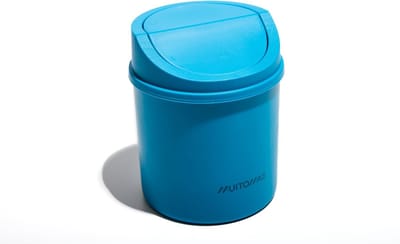 Mini Bureaumand - Prullenbak - Kantoor - Opklapbare Deur - 13x13x17 cm - Blauw