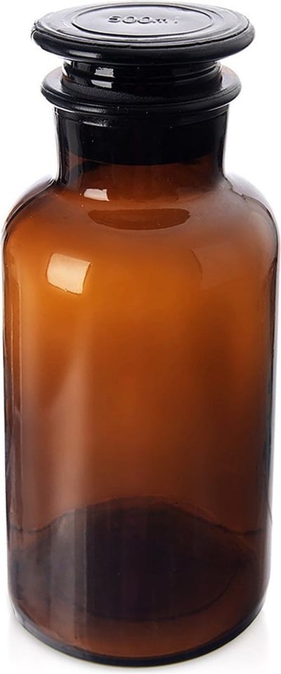 Voedselcontainer Glas Bruin met Kurk Wijde Hals 500 ml - Vershoudbakjes - Vershouddoos - Bakjes - Diepvriesbakjes - Vershouden