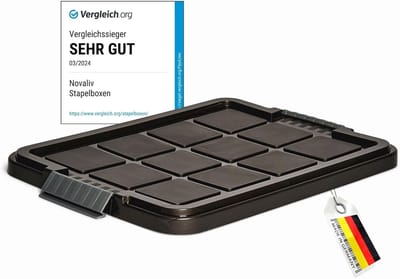 Novaliv 1x vervangingsdeksel 28-40 liter met clipsluiting 61x40 cm antraciet