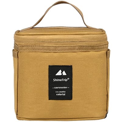 Kit de bouteilles à épices Sac de rangement et de transport Pot BBQ portable Sac de rangement pour épices Réutilisable Sac de pique-nique Accessoires de voyage BBQ Camping CHINA beige