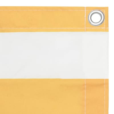 vidaXL - Balkonscherm - 120x600 - cm - oxford - stof - wit - en - geel