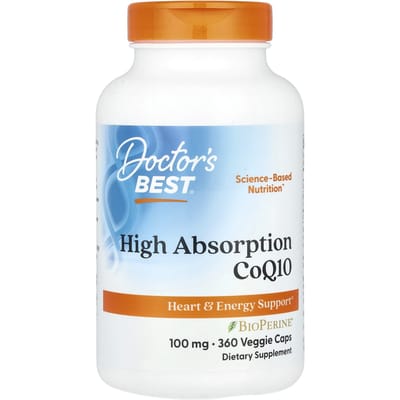 Doctor's Best, zeer goed opneembare CoQ10, met BioPerine, 100mg, 360 vegetarische capsules
