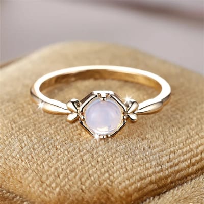 Bague de fiançailles en opale de feu blanche de luxe pour femme, couleur or rose tendance, cadeau de bijoux de mariage pour femme 10 white