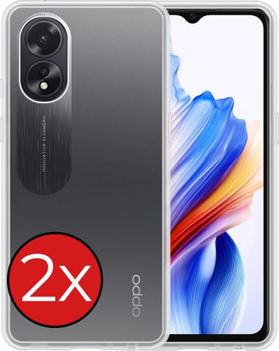 Hoesje - 2 Stuks - Geschikt voor OPPO A38 - Sterk & Shockproof - Telefoonhoes - Back Cover - Case Siliconen - Telefoon Hoes - Transparant