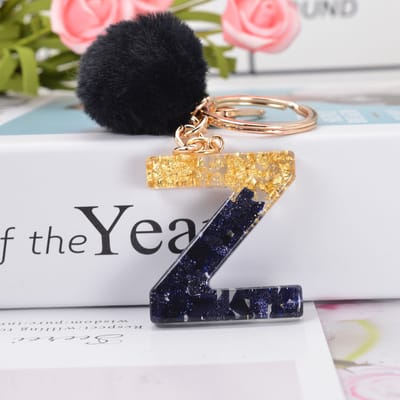 Letter Sleutelhanger A-Z – Luxe Initialen Sleutelhanger met Pompon & Kwastje – Tashanger voor Dames & Meisjes – Accessoire voor Sleutelbos, Handtas, Rugzak & Autosleutel – Persoonlijk Cadeau voor Vrouw, Moeder, Dochter & Vriendin