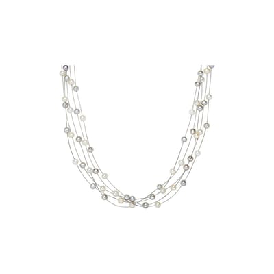Valero Pearls Valero Pearls Parel ketting zilverkleurig Gekweekte zoetwaterparels wit