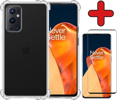 Hoesje - Met Screenprotector - Geschikt voor OnePlus 9 Pro - Sterk & Shockproof - Back Cover - Siliconen Case - Telefoon Hoes - Shock Proof - Telefoonhoes - Transparant