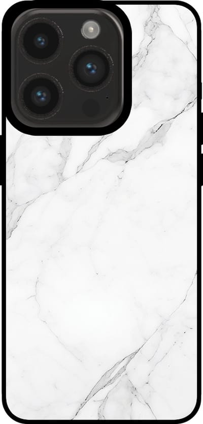 Smartphonica Telefoonhoesje voor iPhone 14 Pro met marmer opdruk - TPU backcover case marble design - Wit geschikt voor iPhone 14 Pro