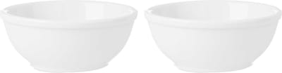 Vivalto Kommetjes/serveer schaaltjes/soepkommen - 2x - Hendai - porselein - D13 x H5 cm - ivoor wit - Stapelbaar