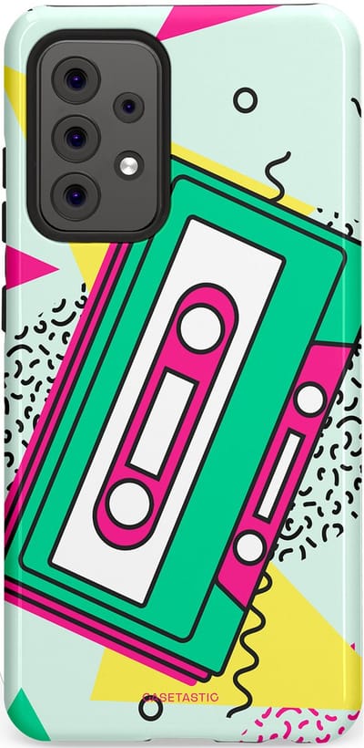 Casetastic Hoesje Geschikt voor Samsung A52 (4G/5G/s) - Stijlvolle Beschermende Duo-layer Case - Retro 80s muziek
