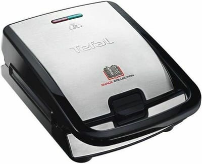 Wafelijzer en Grill - Snack Maker - Warme Snacks Maken - Verwisselbare Platen - 28x36x20cm - Zwart Roestvrijstaal