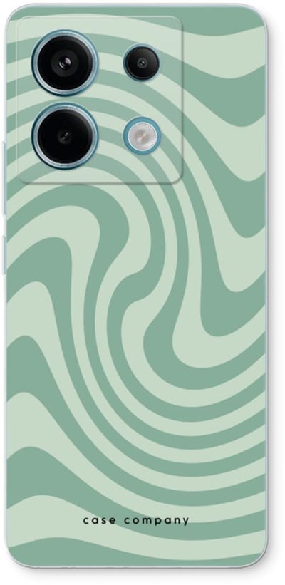 Case Company® - Hoesje geschikt voor Xiaomi Poco X6 hoesje - Swirl Groen - Soft Cover Telefoonhoesje - Bescherming aan alle Kanten en Schermrand