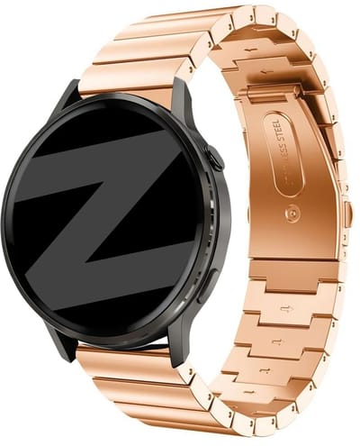 Bandz One Bead bandje RVS 20mm geschikt voor Garmin Vivoactive 6 / 5 / 3 / Vivomove / 3 / HR / Style / Luxe / Sport / Trend / Forerunner 645 / 570 / 245 / 170 / 165 / 70 / 55 / Venu / SQ / SQ2 / 2 Plus / Approach S12 / S40 / S42 / S44 - Roségoud