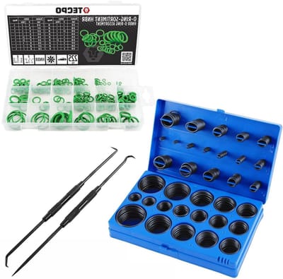 O-ring Assortiment - Afdichtringen Rubber - Reparaties Uitvoeren - Hitte en Oliebestendig - 419 + 225 Delen - Zwart