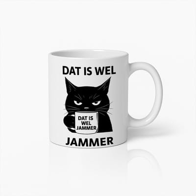 Grappige Zwarte Kat Mok met Nederlandse Tekst – Humoristische Koffiemok – Uniek Cadeau voor Kattenliefhebbers