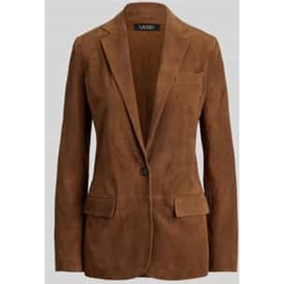 regular fit blazer van echt suède