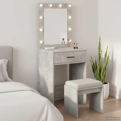 Kaptafel Met Spiegel - Make-up Tafel Bureau - Persoonlijke Verzorging - Geïntegreerde LED Verlichting