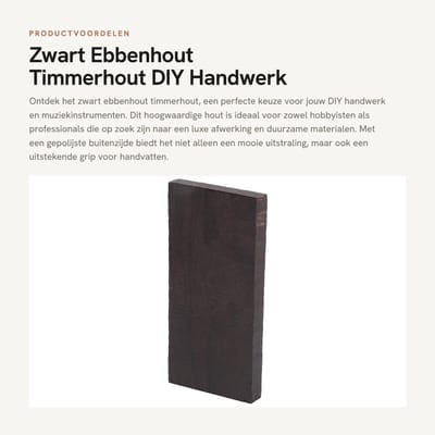 Dailygoods- Timmerhout Zwart Ebbenhout - DIY Handwerk - Muziekinstrumenten Accessoires - 70x50x20mm / 120x60x10mm - Houten Handvat - Hoogwaardige Kwaliteit - Hout
