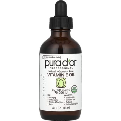 Pura D'or, Professioneel, Vitamine E Olie, 70.000 IE, 4 fl oz (118 ml) black