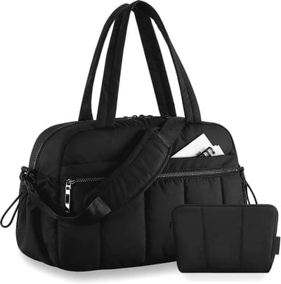Luxe Sporttas met Natvak en Klein Pakket voor Dames - 24L Weekendtas voor Gym en Reizen