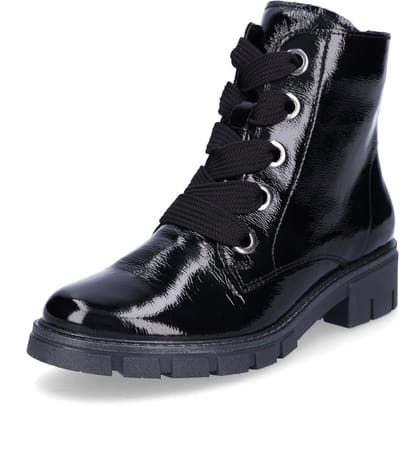 Ara dames leren veterboot zwart lak 5.5