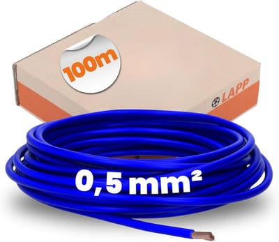 Dunne Elektrische Standaard Ader H05V-K 0.50mm snoer Blauw 100 Meter