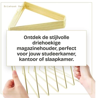 Dailygoods- Boekensteunen Verstelbaar - Driehoekig - Metalen - Goud - Documentenhouder - Ruimtebesparend - Boekenplank