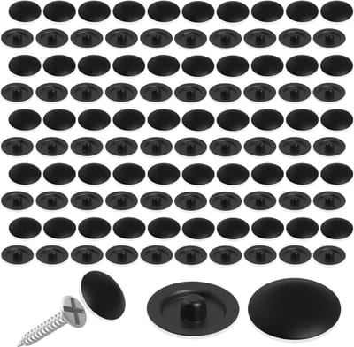 Decoratieve Schroefdoppen voor Phillips Schroeven - Waterdicht en Corrosiebestendig - 100 Stuks voor Meubel Schroeven van 7-8 mm (Zwart)