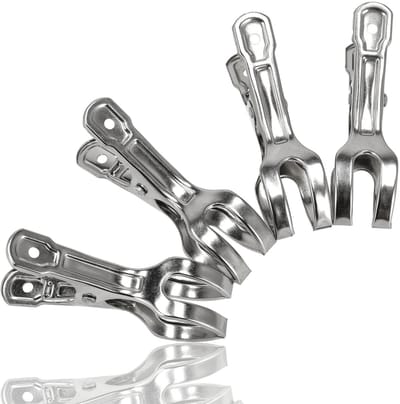 Wasknijpers RVS 4-Stuks – Metalen Wasknijper Groot – Roestvrijstalen Papierklem en Foto Clip – Sterke Handdoek Knijpers voor Kleding, Waslijn, Wasrek en Kantoor