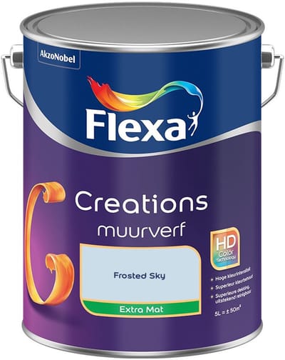 Flexa - Creations Muurverf Extra Mat - Frosted Sky - Mengverf - 5 L