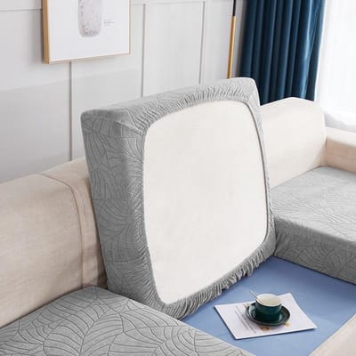 Jacquard Waterafstotende Stoelkussenhoes Elastische Grijze Bankhoes voor Woonkamermeubilair Beschermer voor Huisdieren Kinderen Verwijderbaar N1 ( 50-63cm ) 1pc gray