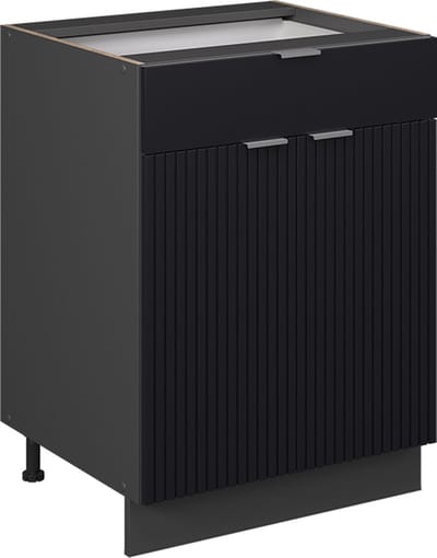 Vicco Fame-Line Keukenonderkast – 60 cm met lade, zonder werkblad Zwart gestreept
