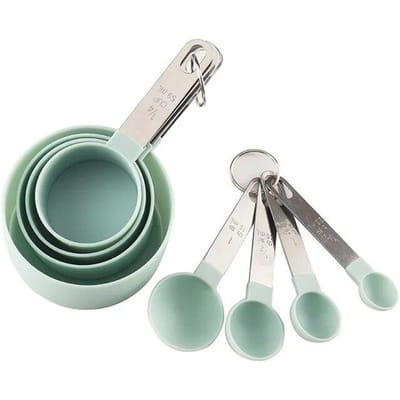 8PCS Maatbekers Lepels Set Voor Het Bakken Van Cake Gebak Kookgerei Roestvrijstalen Handvat Keukengereedschap Accessoires Gadget