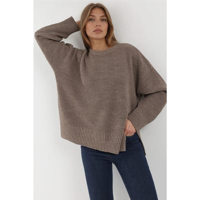 Textuurlijke Crewneck Gebreide Trui