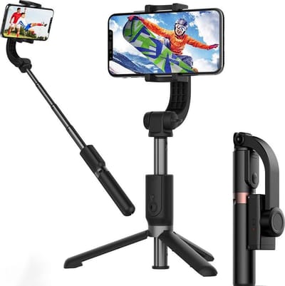 3-in-1 Selfie Stick met Gimbal Stabilizer – Bluetooth Afstandsbediening – Anti-Shake Statief – Voor Smartphone Video & Foto – Opvouwbaar & Lichtgewicht – Geschikt voor iOS & Android
