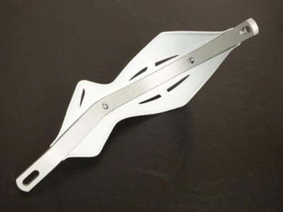 UFO handbeschermer zwart wit aluminium versteviging 22mm voor motor quad cross enduro