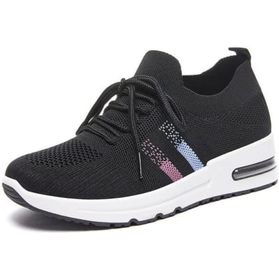 Femmes chaussures vulcanisées coussin d'air doux chaussure femme Sport décontracté mode femmes baskets chaussures confortables pour femme Tennis 36 noir