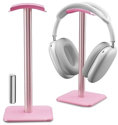 Standaard voor koptelefoon - Gewogen basis, universele headset standaard - Geschikt voor gaming en desktop oortelefoons - Roze
