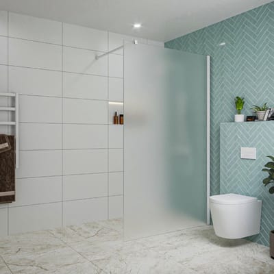 FugaFlow Eccelente Vetro inloopdouche badkamer - 120x200cm - mat glas - wandarm - mat wit