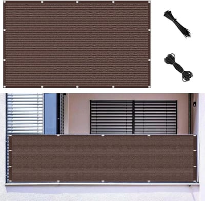 Balkonafdekking - Inkijkbescherming - Privacy Creëren - Scheurvast Materiaal - 80 x 620 cm - Bruin